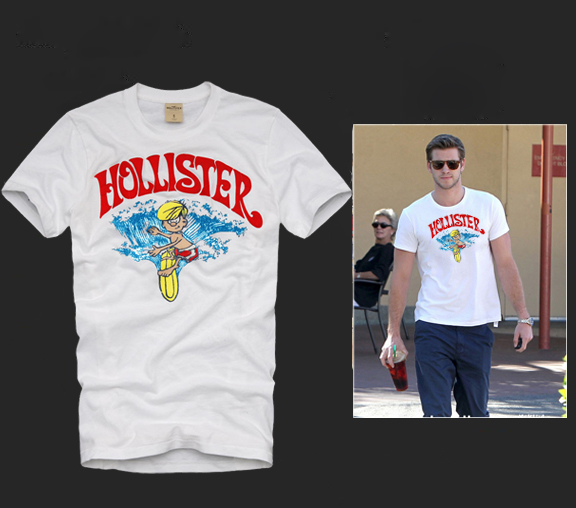 Hollister Hombres De Cuello Redondo Con Gente Fotos Corto Remera HCO4292